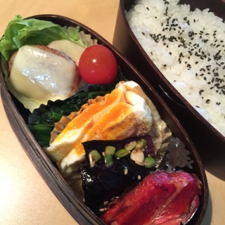 今日ほパパのお弁当！チーズハンバーグ弁当